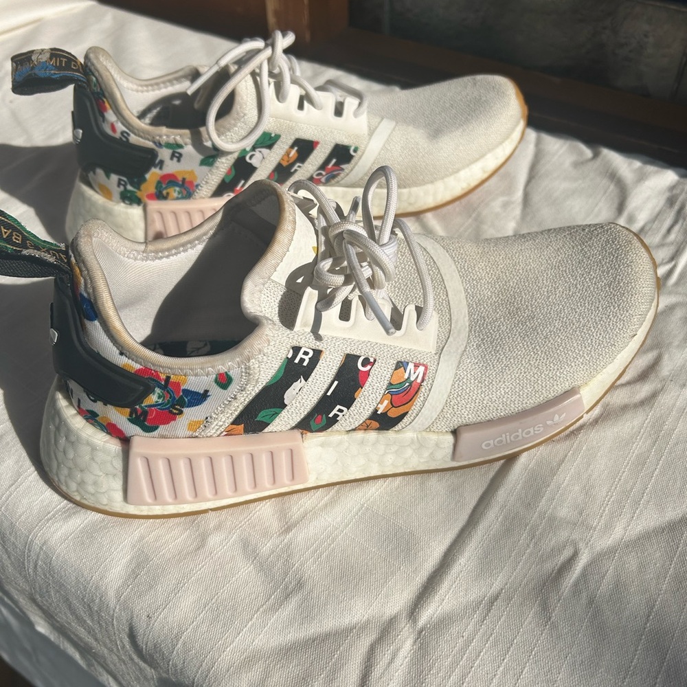 Adidas NMD R1 White with Multicolor Stripes
